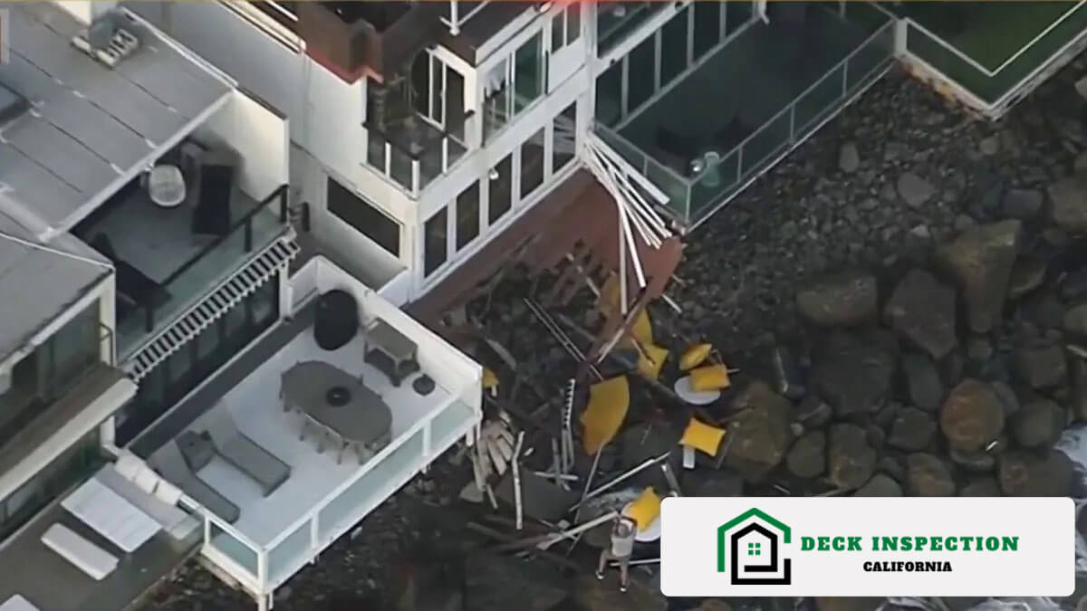 a california home with a damaged balcony needing inspection